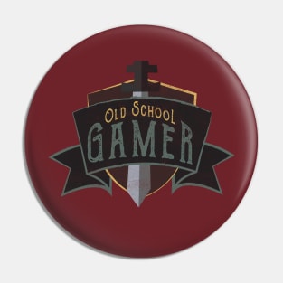 Vintage Old School Gamer Crest Pin