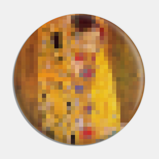 Klimt The Kiss Pixel Art Klimt Kiss Pin Teepublic