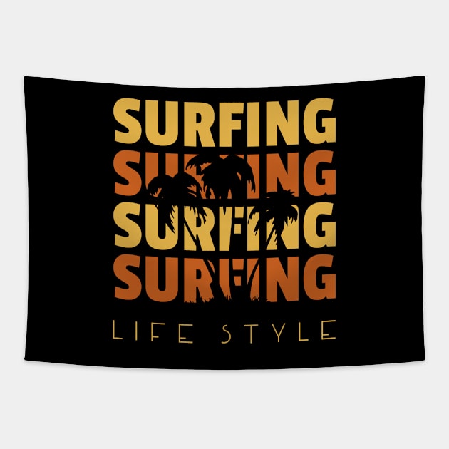 Surfing Lifestyle Tapestry by Red Rov