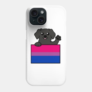 Love is Love Puppy - Black Lab - Bi Pride Flag Phone Case