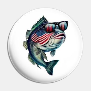 Cool American Bass Fish #3 Pin