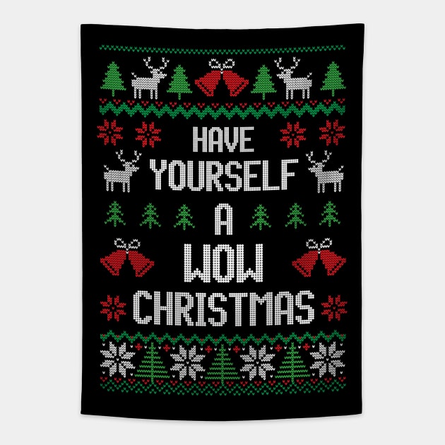 Have Yourself Wow Christmas - Festive Introvert Tapestry by Ugly Christmas Sweater Gift