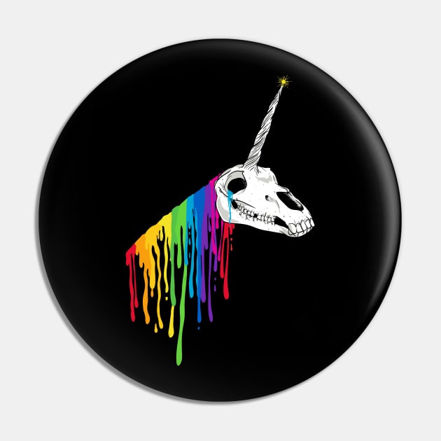 Dripping Unicorn Skull Pin by rt-shirts