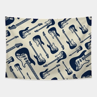 Electric Guitar Seamless Pattern Light Theme Tapestry