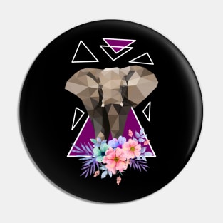 Elephant with flowers Pin