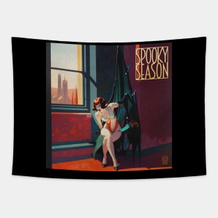 Halloween Spooky Season Succubus Arms Pulp Cover Tapestry