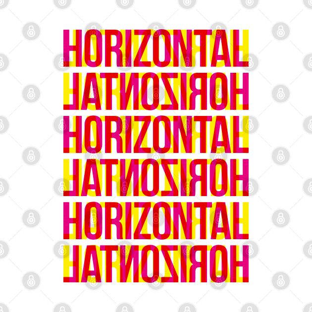 Horizontal Typography Stack (Magenta Yellow Red) by John Uttley