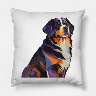 Bernese Mountain Dog Art Pillow