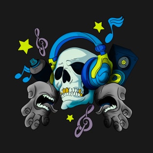 Blue Skull Monster Music T-Shirt