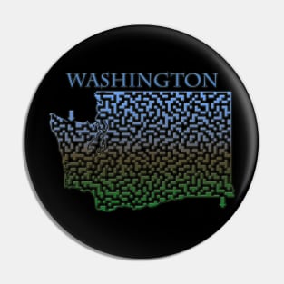 Washington State Outline Maze & Labyrinth Pin