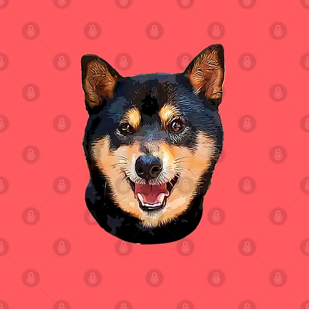 Shiba Inu black and tan dog by ElegantCat