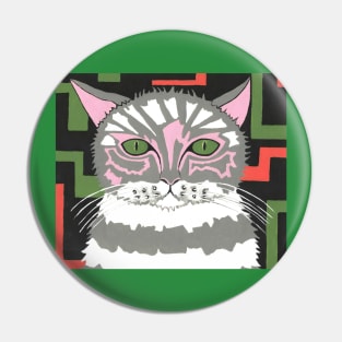 THE Cat With The Green Eyes Painting Pin