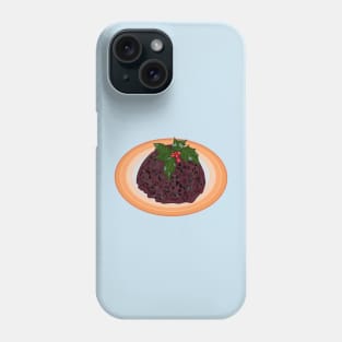 Christmas pudding cartoon illustration Phone Case