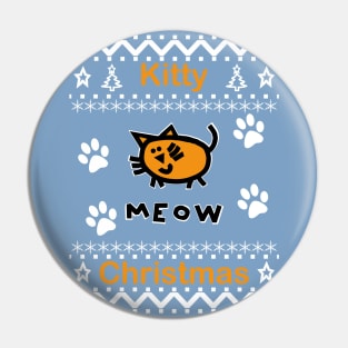 Kitty Meow Christmas Cat Pin