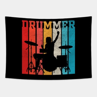 Drummer Retro Style Drum Player Tapestry