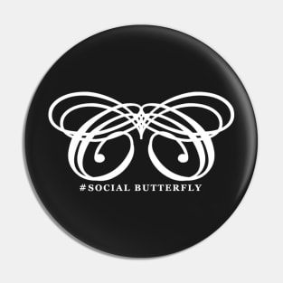 Social Butterfly-White Pin