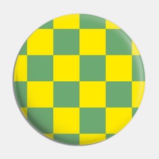 Checkerboard Square Seamless Pattern - Yellow & Fern Green Pin