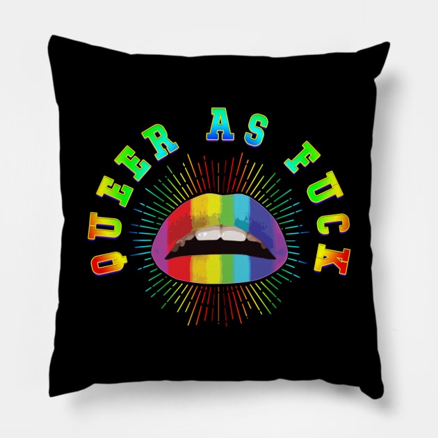 Queer as F**k Pillow by lilmousepunk