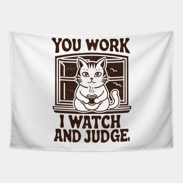 Cat funny Tapestry by Fudz design