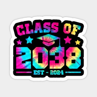 Class Of 2038 Grow With Me First Day Of School Tie Dye Magnet