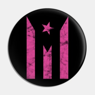 Puerto Rico Black Flag Pink Boricua Strong Puerto Rican Girl Pin