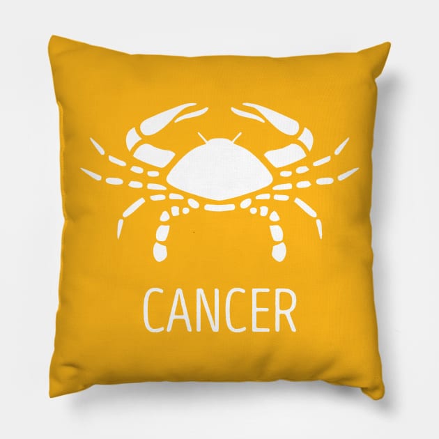 Astrological Zodiac Tee Shirts - Cancer the Crab Pillow by Nonstop Shirts