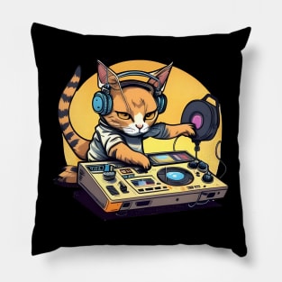 Funny Cat DJ Colorful - DJ Cat Is In The House Pillow