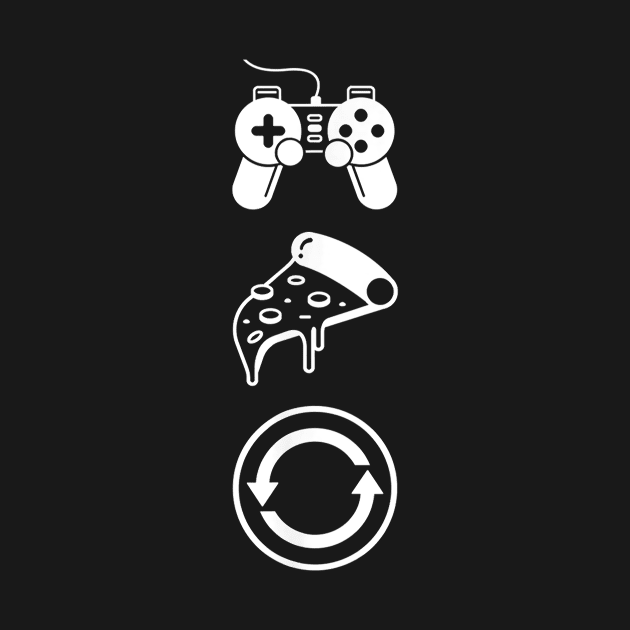 Funny Gaming And Pizza Repeat Video Games And Food by Ohooha