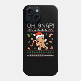 Oh Snap Gingerbread Cookie Christmas Ugly Sweater Phone Case