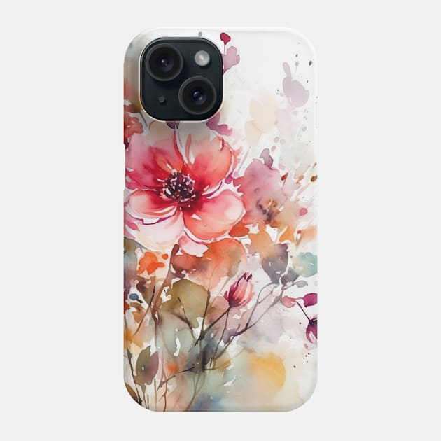 Watercolor flowers Phone Case by NemfisArt