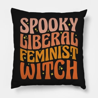 Spooky Liberal Feminist Witch, Pro Choice Halloween Feminist Costume Pillow