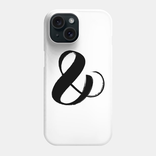 Ampersand modern brush abstract, black Phone Case by TheBlackCatprints