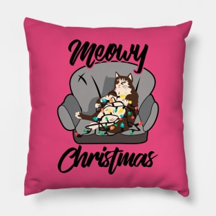 Cats Christmas. Meowy Christmas. Pillow