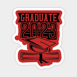 Graduate 2023, cute grraduation, black and white Magnet
