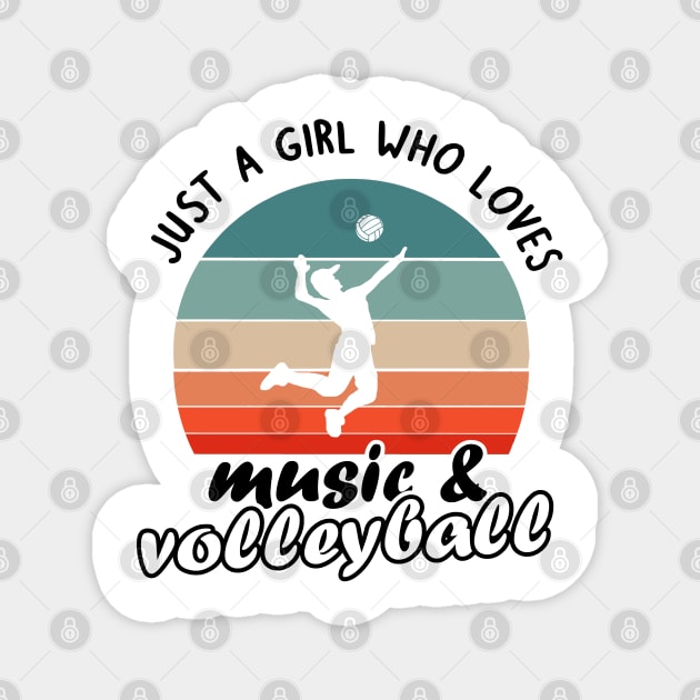 Women girls hobby music and volleyball girlfriend Magnet by FindYourFavouriteDesign