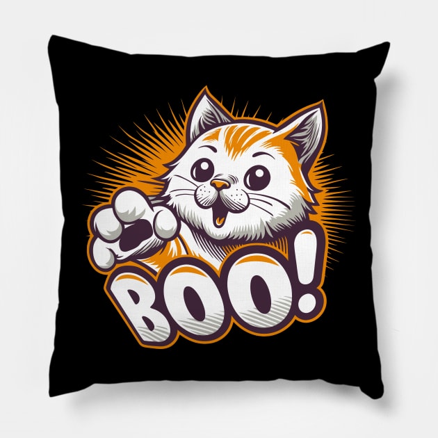 Cat Boo! Pillow by Xopaw