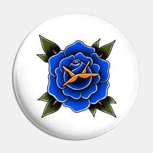 HomeSchoolTattoo Blue Rose Pin