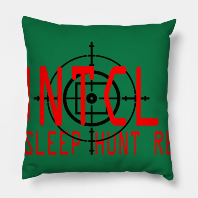 Eat Sleep Hunt Repeat Pillow by graficklisensick666