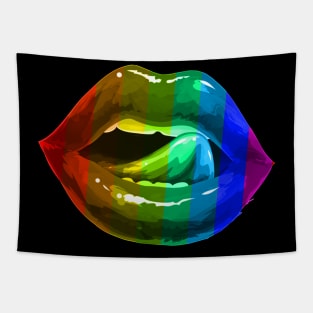 Lgbt Rainbow Lips Pride for Gay Homosexual Lesbian T Shirt Tank Top Tapestry