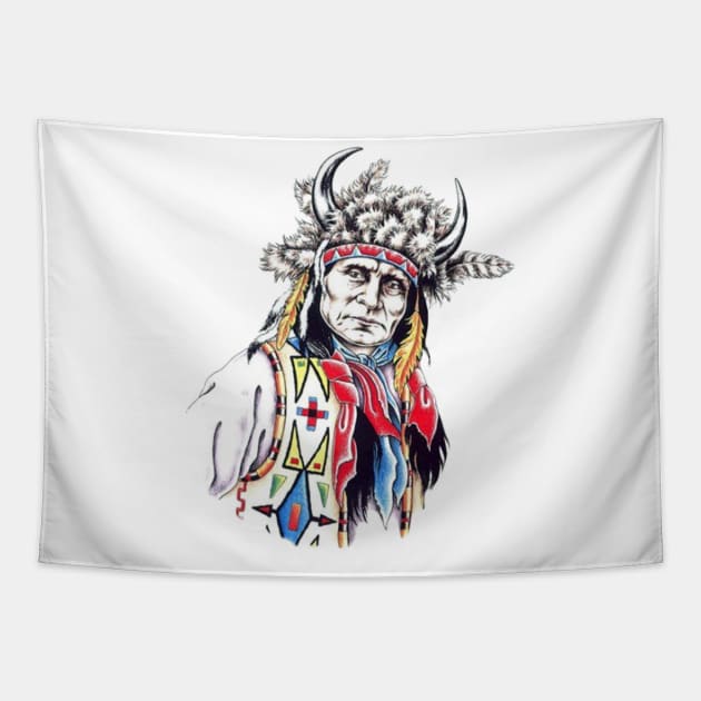 Native American chief Tapestry by lemirbashir