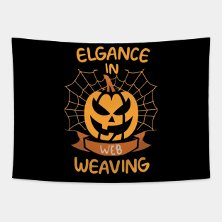 Minimalist Halloween: Elegance in Web Weaving Tapestry