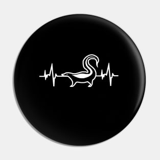 Skunk heartbeat animal ECG design lover Pin