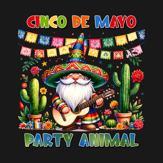 Cinco de Mayo Party Animal Gnomies Somebro Poncho Fiesta by Tater's 