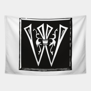 Letter W in black and white Tapestry