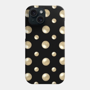 3-D Look Pearls on a Black Background Phone Case