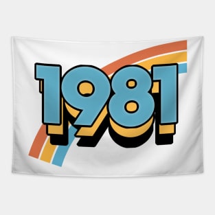 1981 ∆  Retro Birthday Design Tapestry