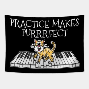 Cat Piano Kitten Practice Makes Purrrfect Tapestry