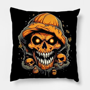 Eerie Halloween Ghoul Art - Spooky Season Delight Pillow