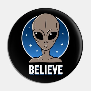 Believe UFO Pin