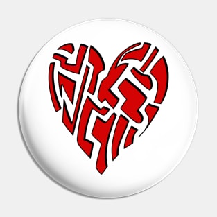 Fragmented Red Heart Pin